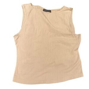 Brandy Melville Classic Sleeveless Top Beige Rouched Not Sized But S/M